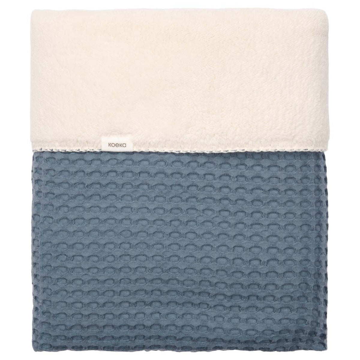 Koeka | Wieg -en ledikantdeken Wafel/Teddy Oslo Bluestone