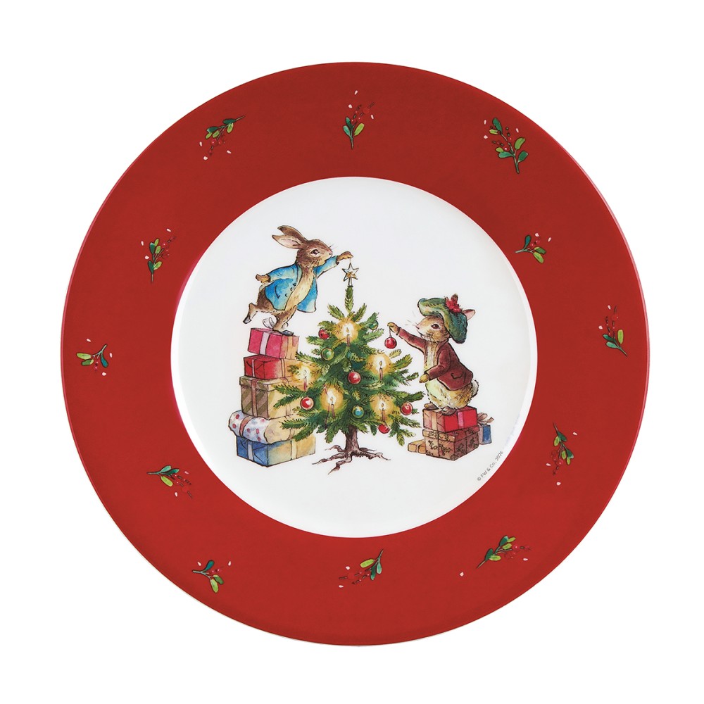 Peter Rabbit | Kerstbordje Rood Kerst | Petit Jour Paris