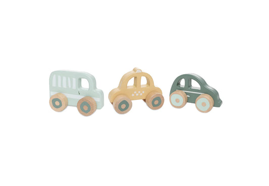 Jollein | Houten auto's set - taxi, auto en busje