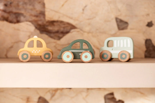 Jollein | Houten auto's set - taxi, auto en busje