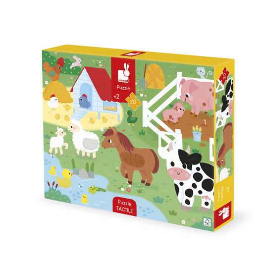 Janod | Voelpuzzel Boerderij – Educatieve Tactiele Puzzel (2+)