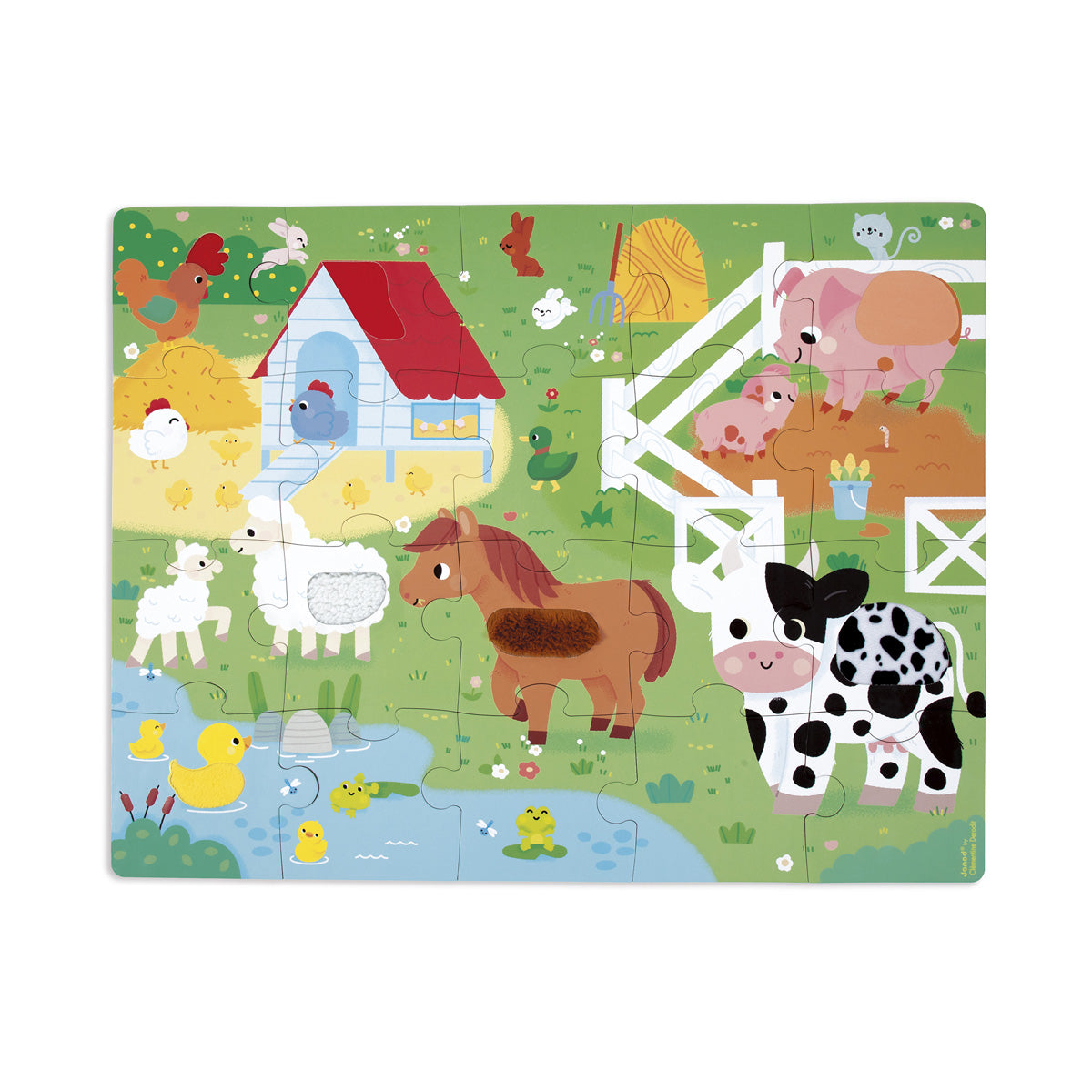 Janod | Voelpuzzel Boerderij – Educatieve Tactiele Puzzel (2+)