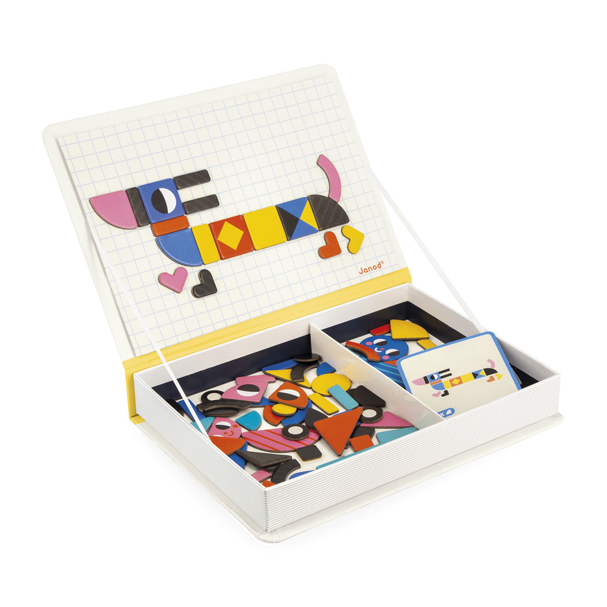 Janod | Magnetibook Moduloform – Creatief Magnetisch Speelboek (85 Stuks)