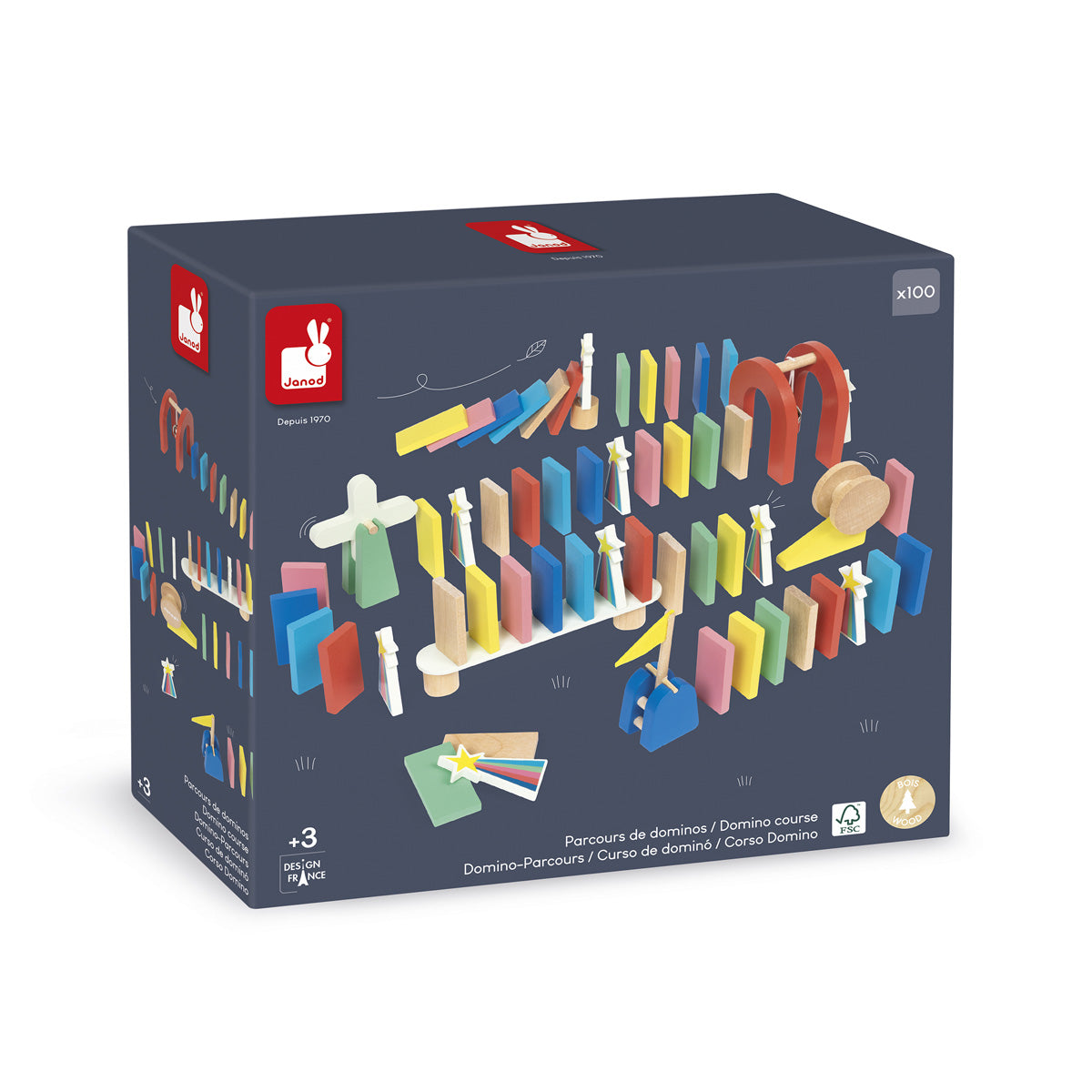 Janod | Applepop – Domino Parcours (100-delig)