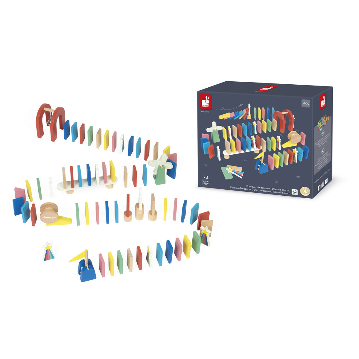 Janod | Applepop – Domino Parcours (100-delig)