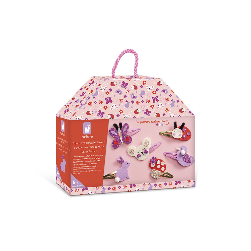Janod | Atelier Bijoux – 6 Haarspeldjes Maken Glitter Bloementuin