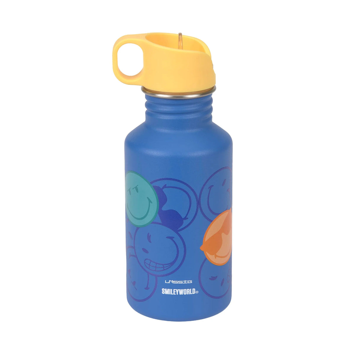 Lässig | RVS drinkfles 500 ml – SmileyWorld Electric Blue