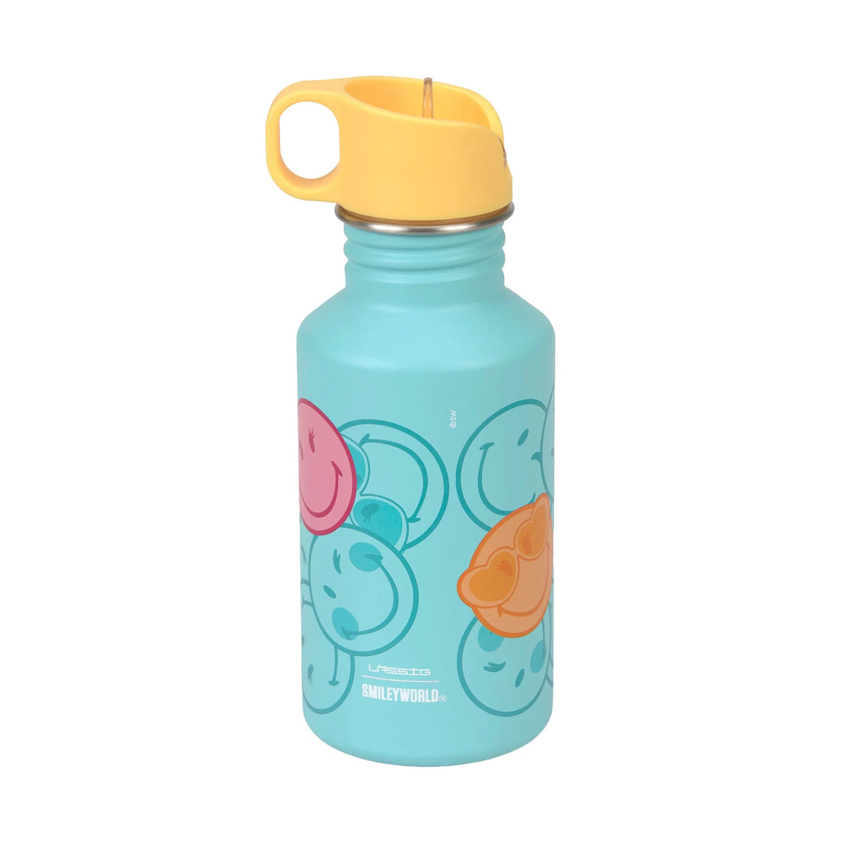 Lässig | RVS drinkfles 500 ml – SmileyWorld Turquoise