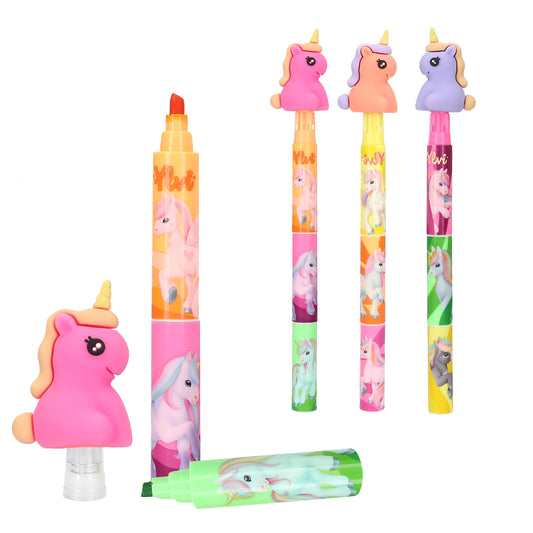 Ylvi | 3-in-1 markeerstift met eenhoorn topper