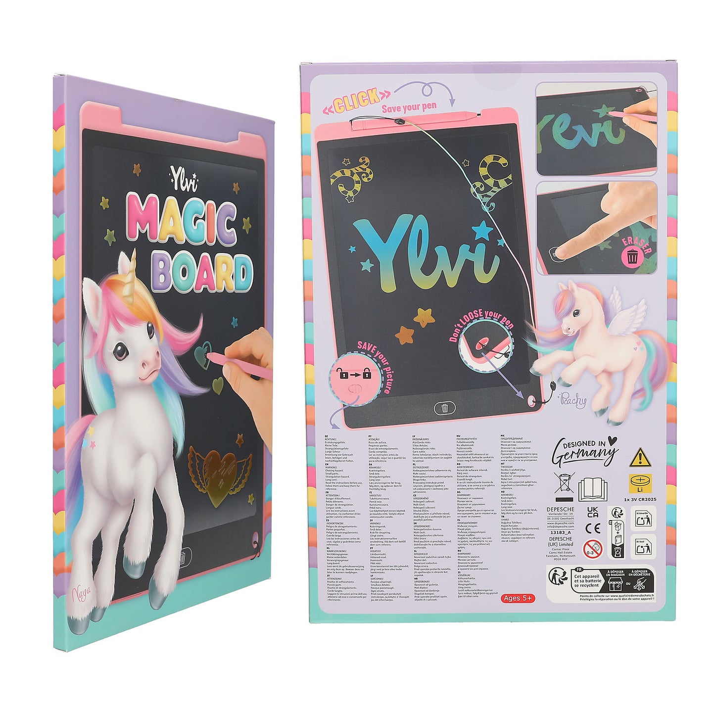 Ylvi | Magic Board LCD tekenbord met eenhoorn – 12 inch