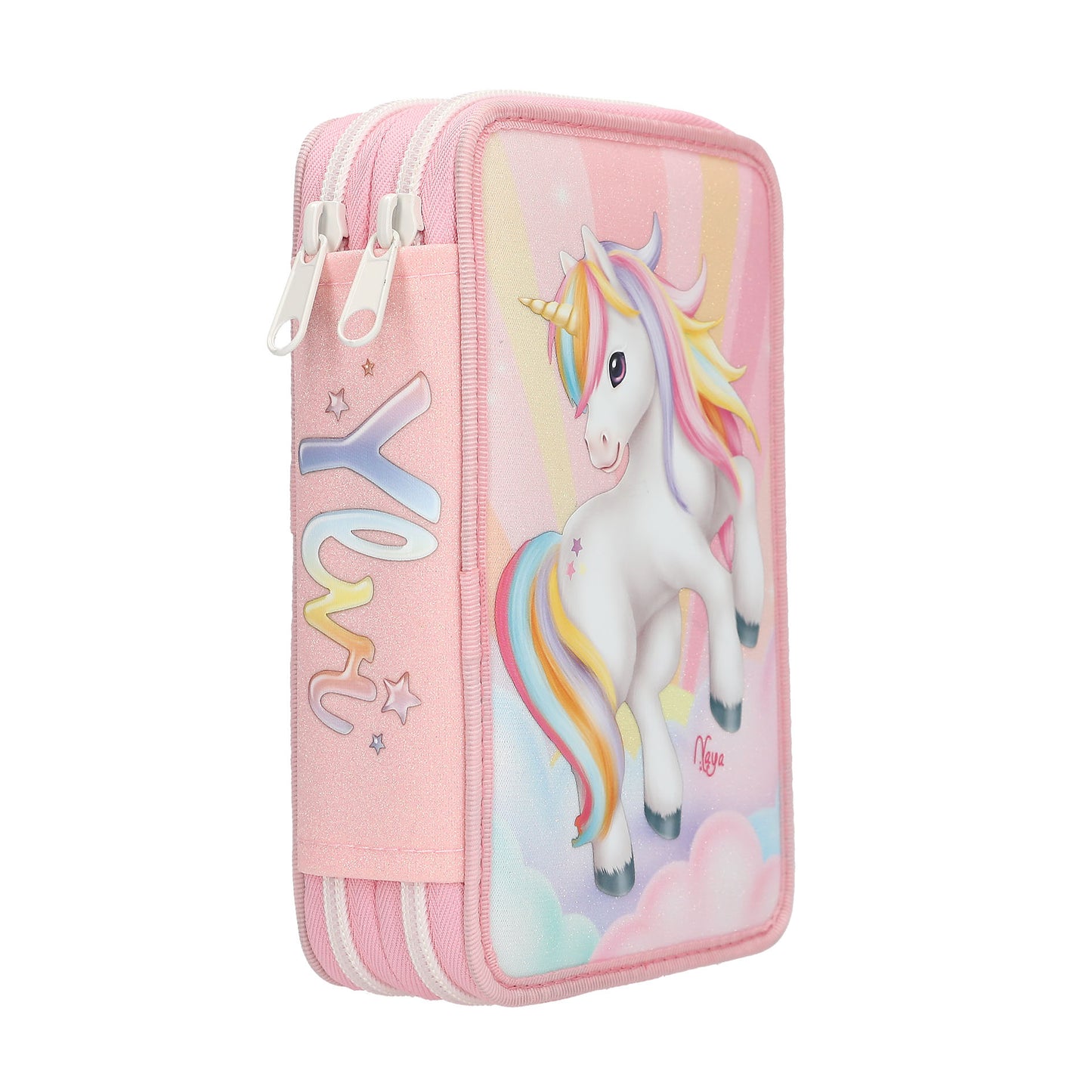 Ylvi | 2-vaks gevulde etui SUGAR POP – roze eenhoorn etui met glitter