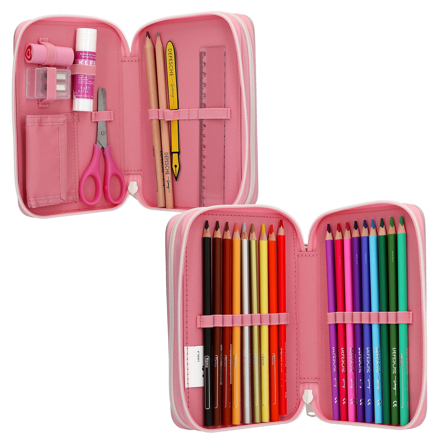 Ylvi | 2-vaks gevulde etui SUGAR POP – roze eenhoorn etui met glitter