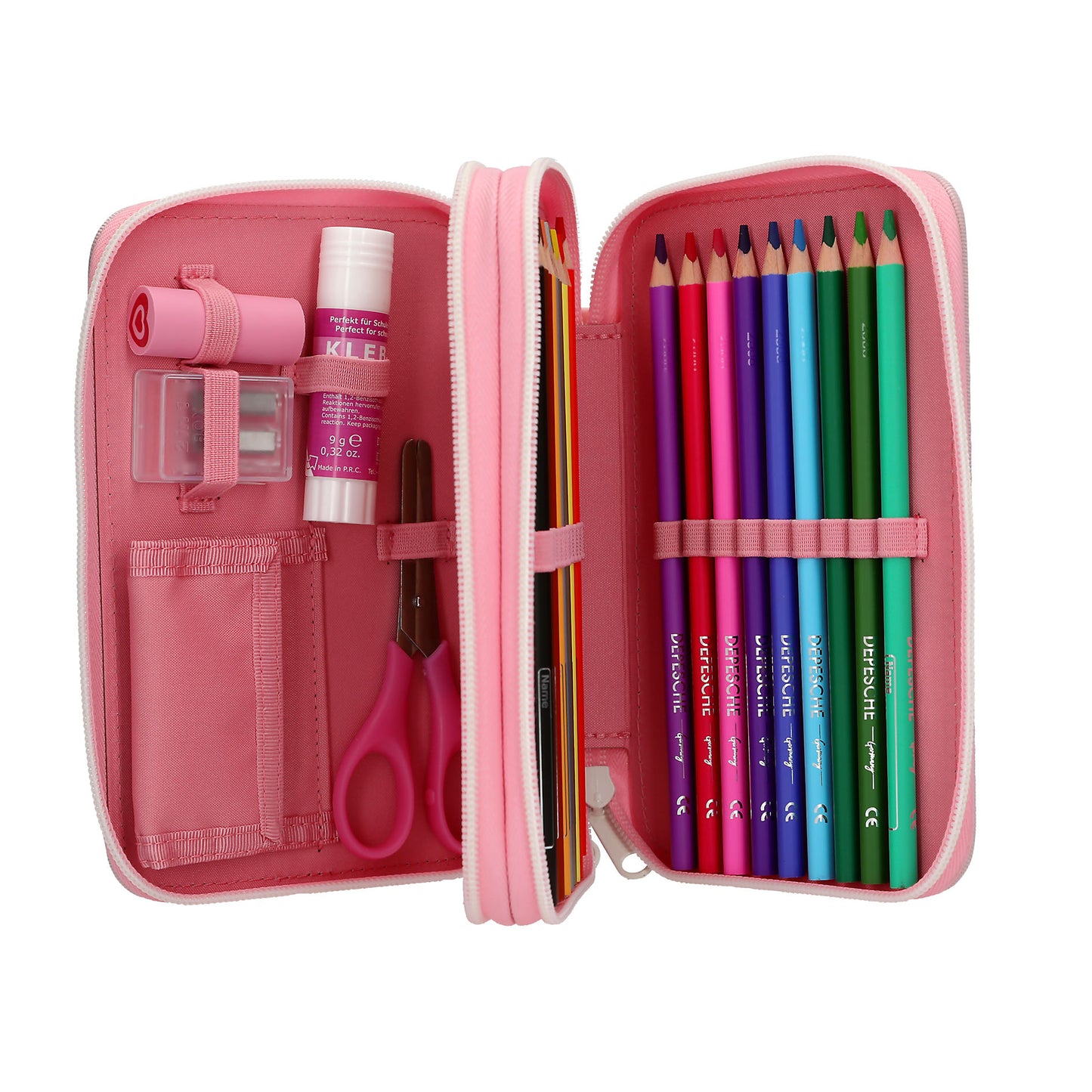 Ylvi | 2-vaks gevulde etui SUGAR POP – roze eenhoorn etui met glitter
