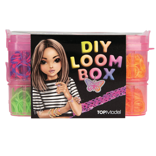 TOPModel | loom bandjes set – DIY loom box met neon elastiekjes & bedeltjes