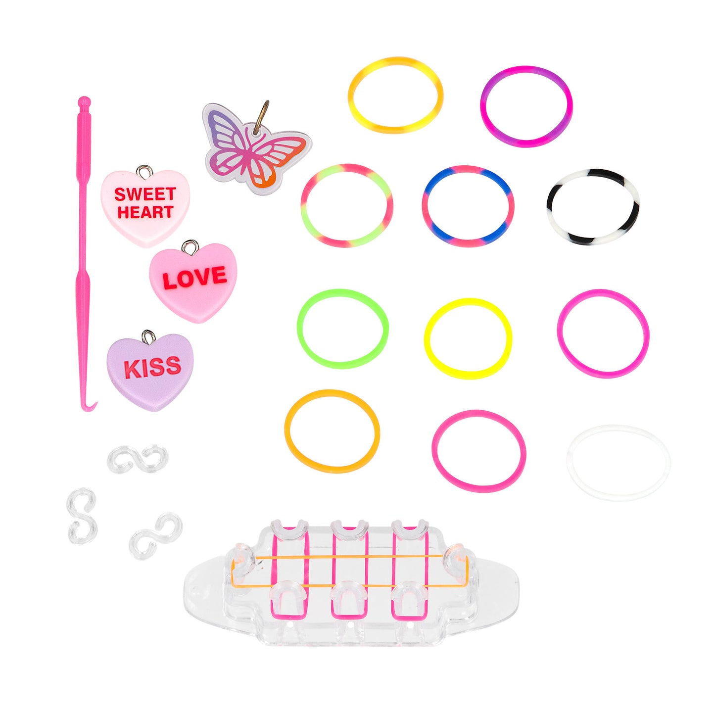 TOPModel | loom bandjes set – DIY loom box met neon elastiekjes & bedeltjes