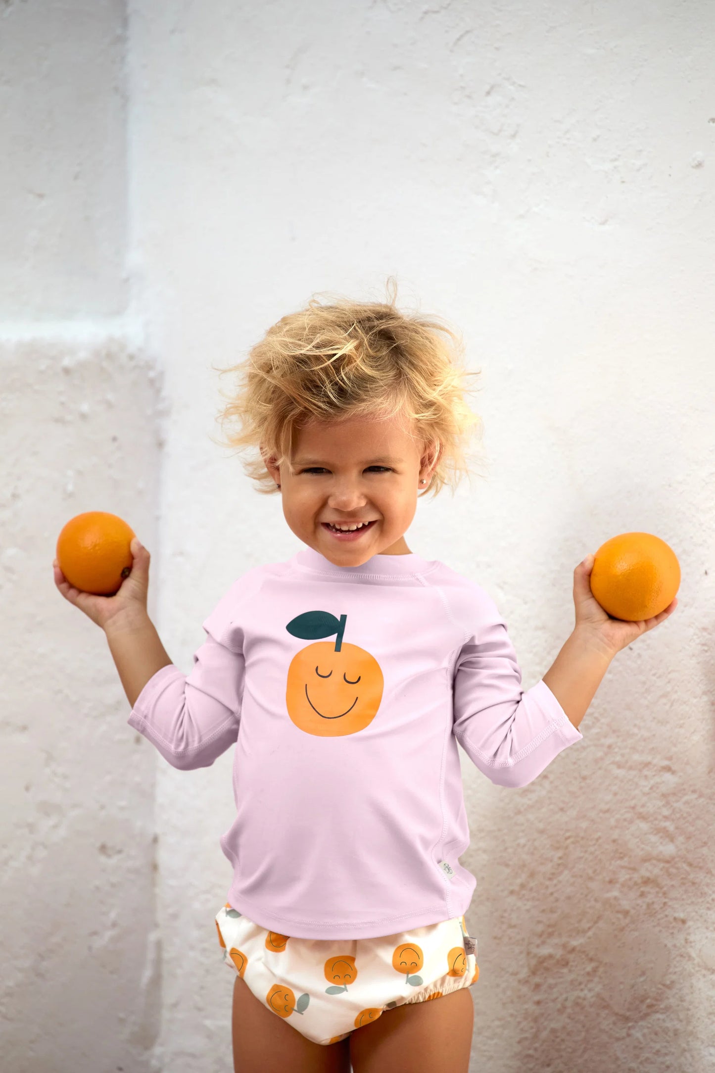 LÄSSIG | Swim Diaper Orange Sea Salt – Duurzame Zwemluier met Print