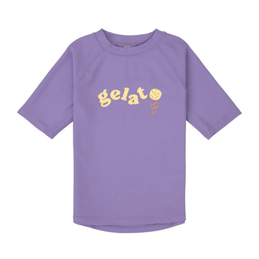 LÄSSIG | Short Sleeve Rashguard Paars – UV Shirt Baby UPF 60