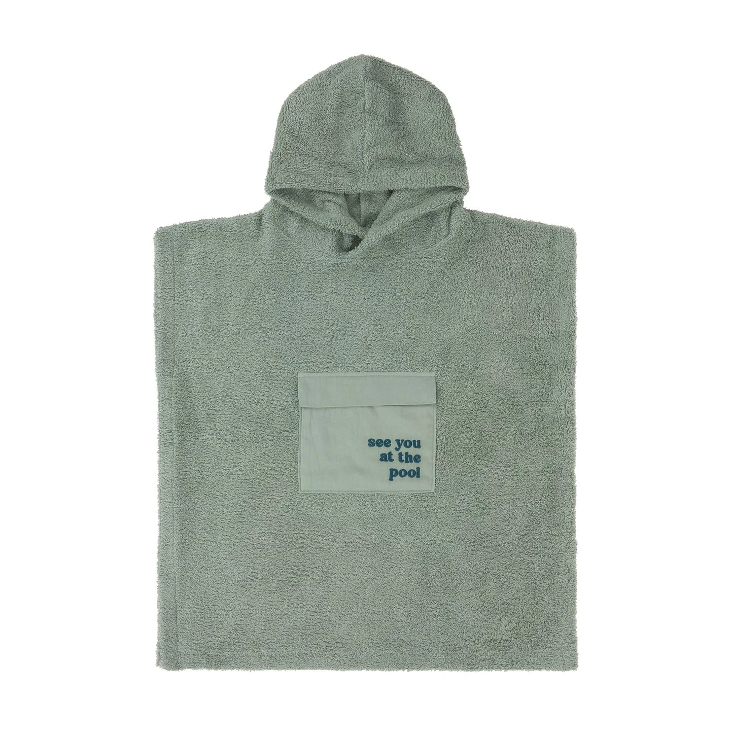 LÄSSIG | Terry Surf Poncho Groen – Kinder Badponcho met Capuchon 3-6 jaar