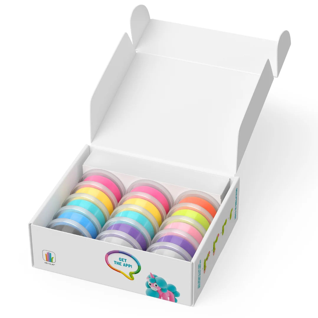 Hey Clay | Unicorns Klei Set – Maak Alle 6 Unicorns (15 Cans Complete Set)