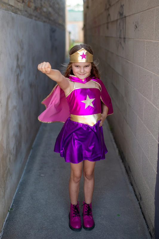 Great Pretenders | Superhero Star Dress with Cape & Headband