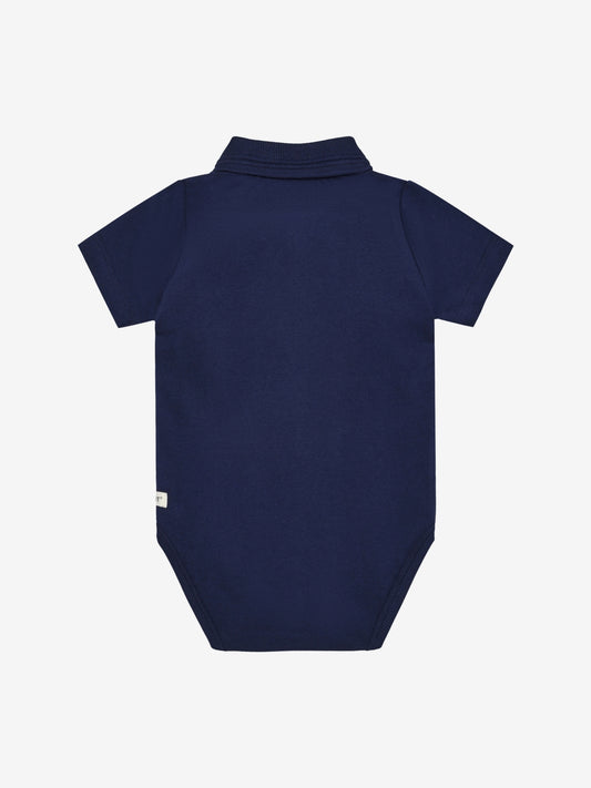 Enfant | Body SS polo romper medieval blue