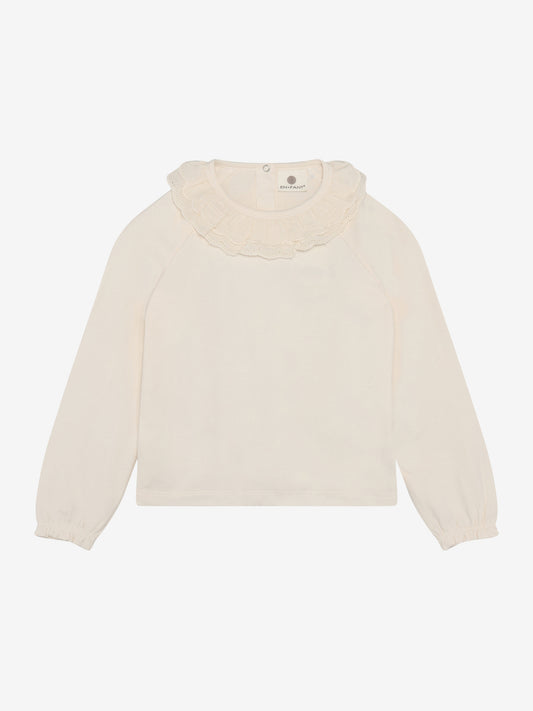 Enfant | Longsleeve met kraag Pearled Ivory