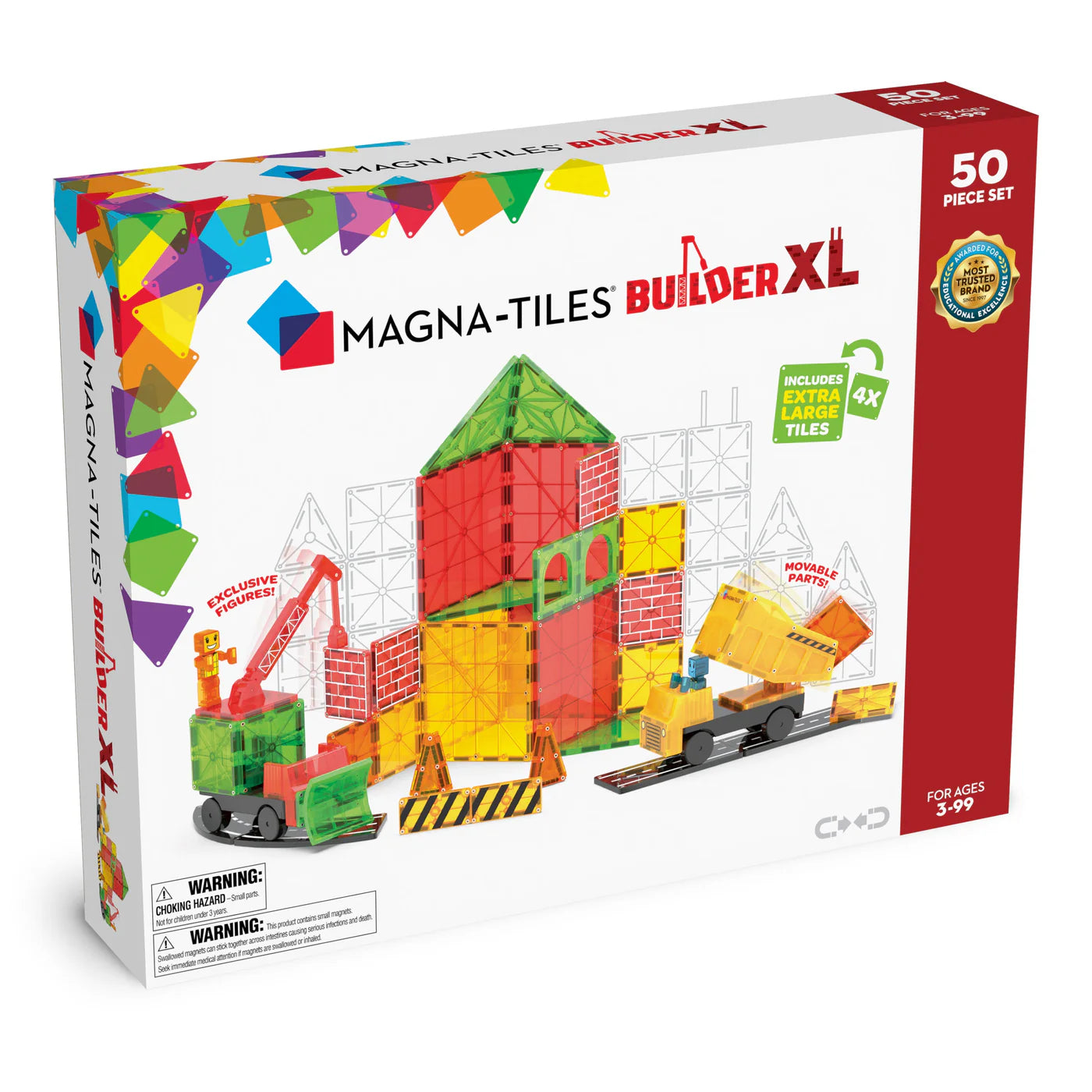 Magna-Tiles | Builder XL 50 Piece Set