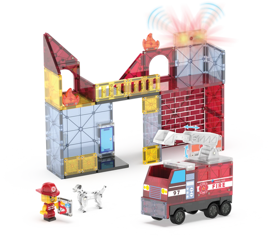 Magna-Tiles | Fire Station 50-Piece Set