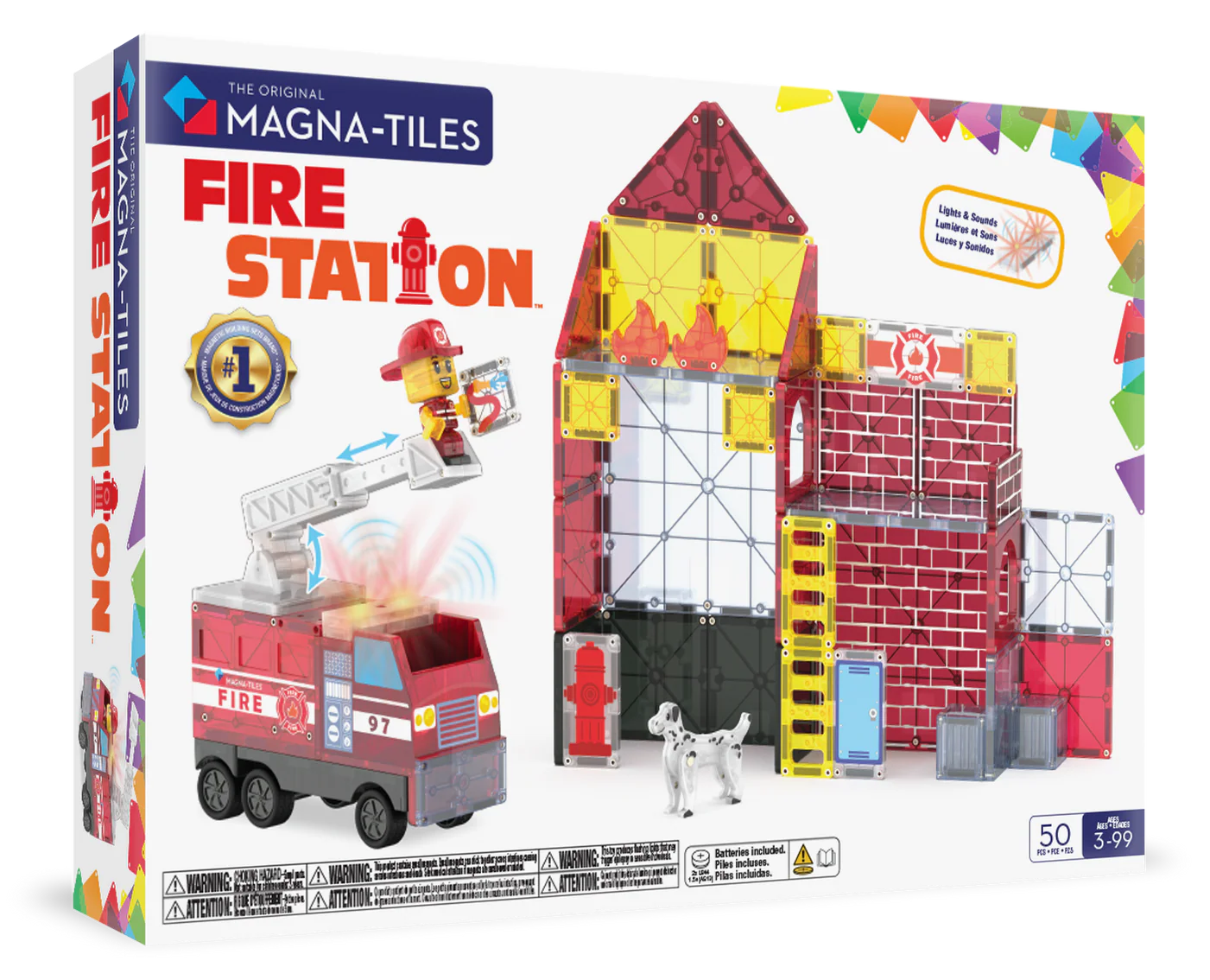 Magna-Tiles | Fire Station 50-Piece Set