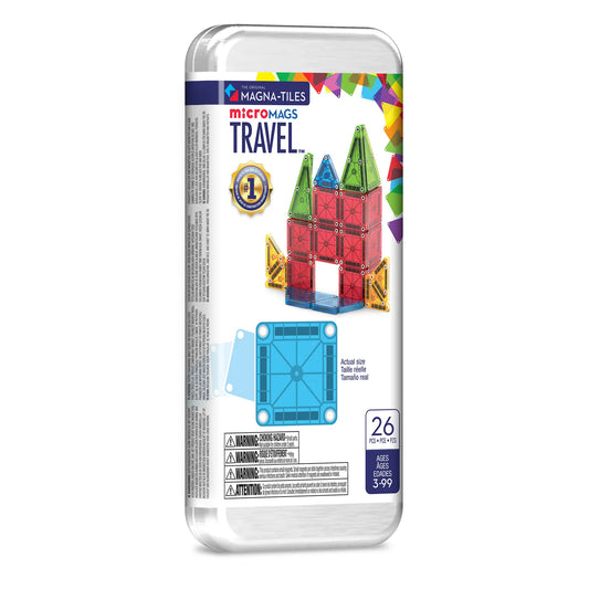 Magna-Tiles |microMAGS Reisset 26-delig – magnetisch speelgoed voor onderweg