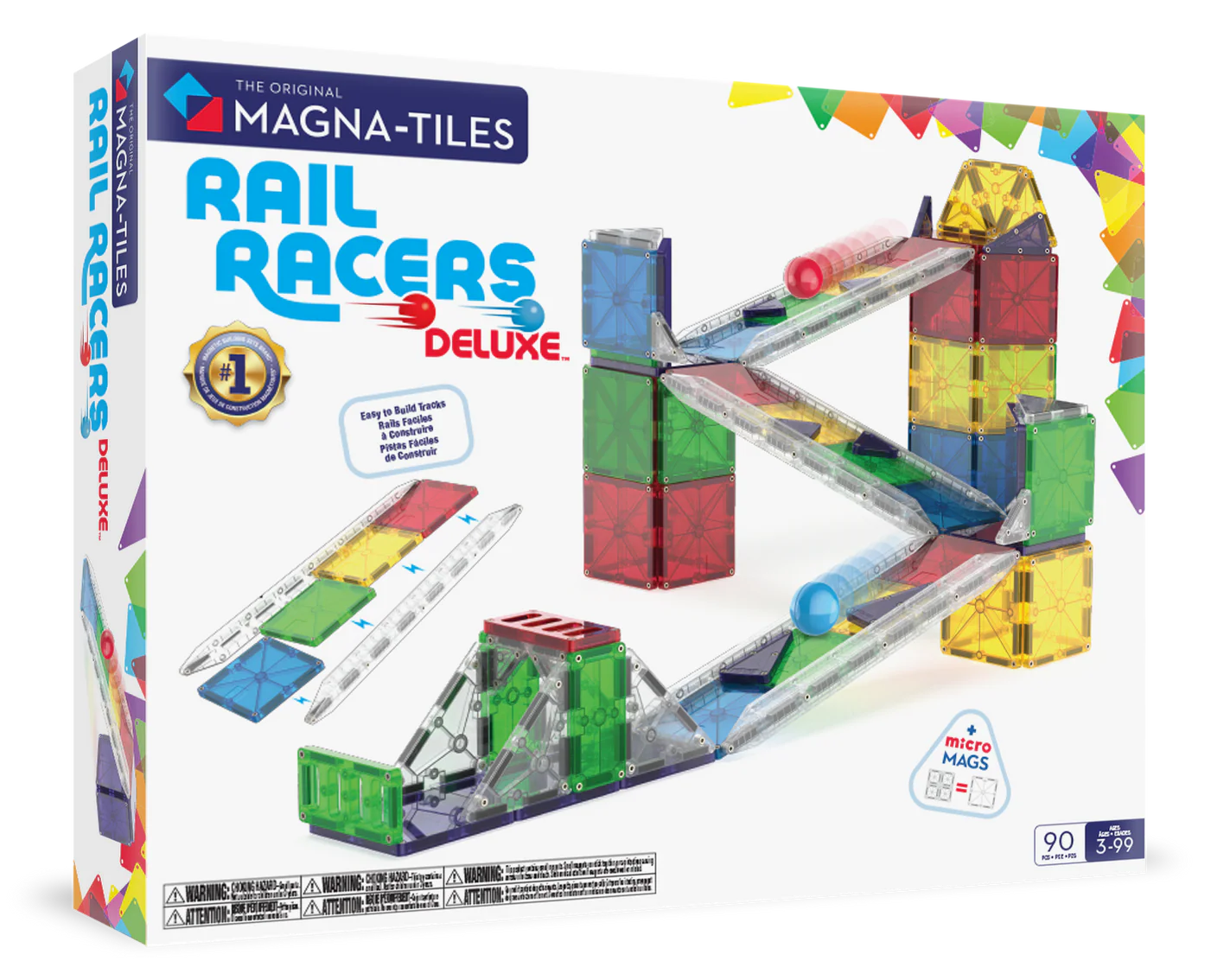 Magna-Tiles | Rail Racers Deluxe 90-Piece Set