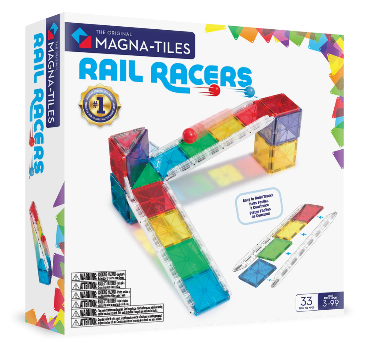 Magna-Tiles | Rail Racers 33-Piece Set