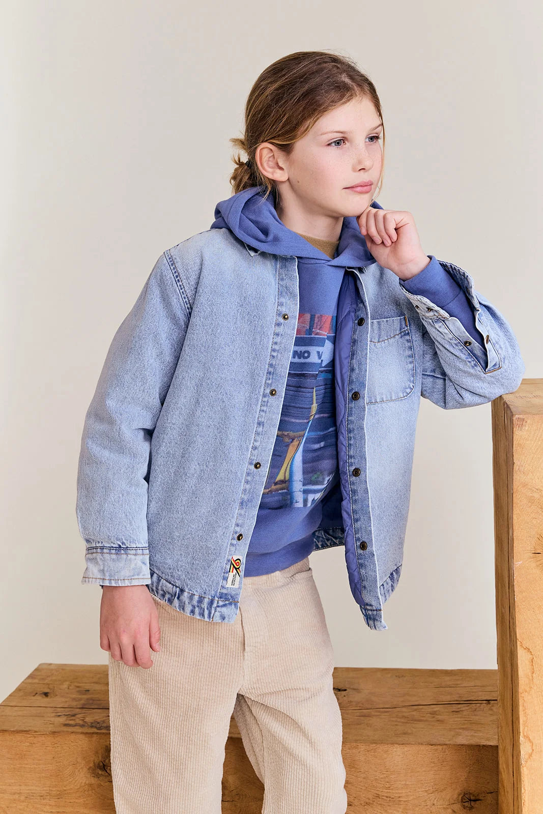 AO76 | Lou gewatteerd overshirt wash light