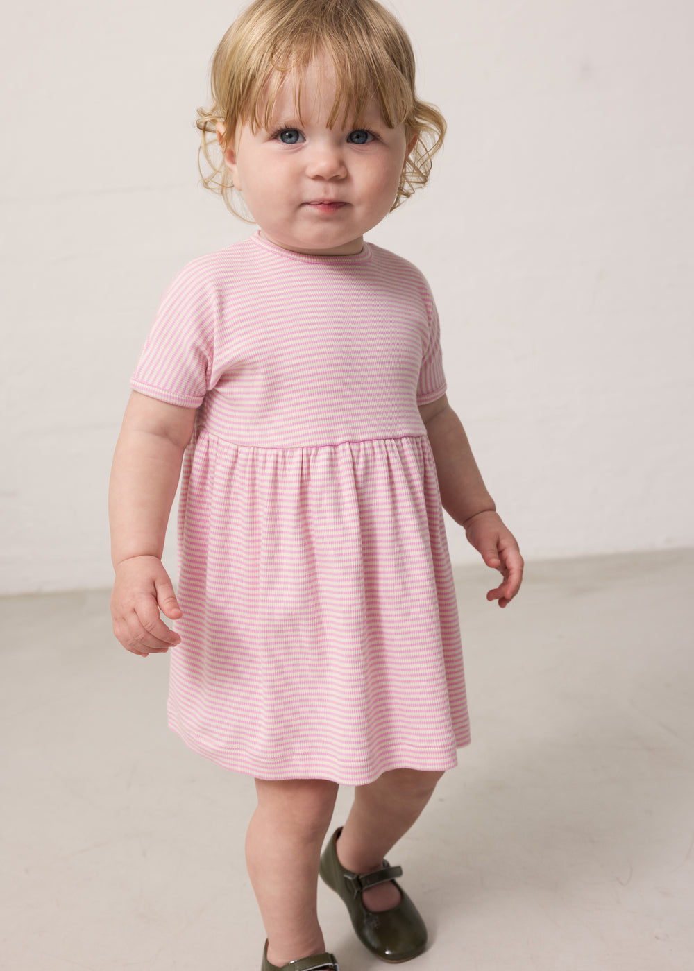 MarMar Copenhagen | Dioa jurkje modal fine rib stripe roze