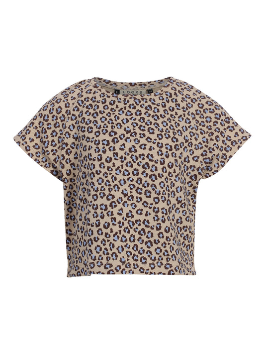 Looxs | Meisjes T-shirt met luipaardprint – cropped model