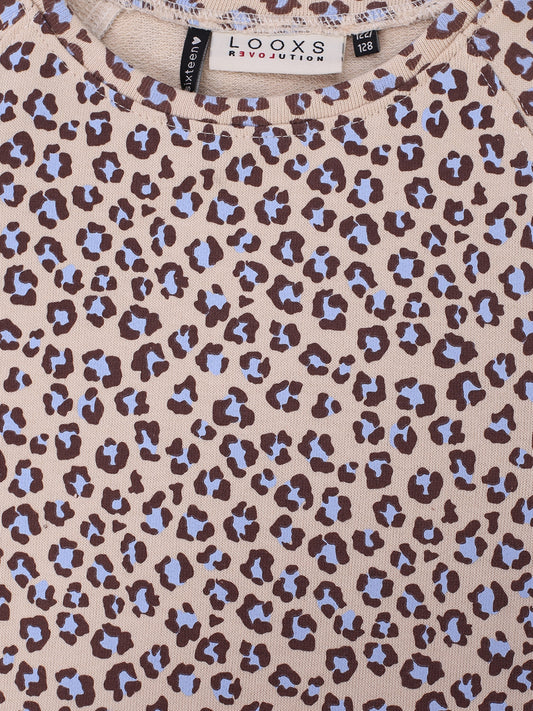 Looxs | Meisjes T-shirt met luipaardprint – cropped model