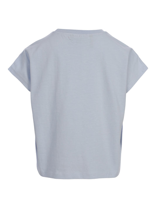 Looxs | Meisjes T-shirt lichtblauw – cropped met zon print