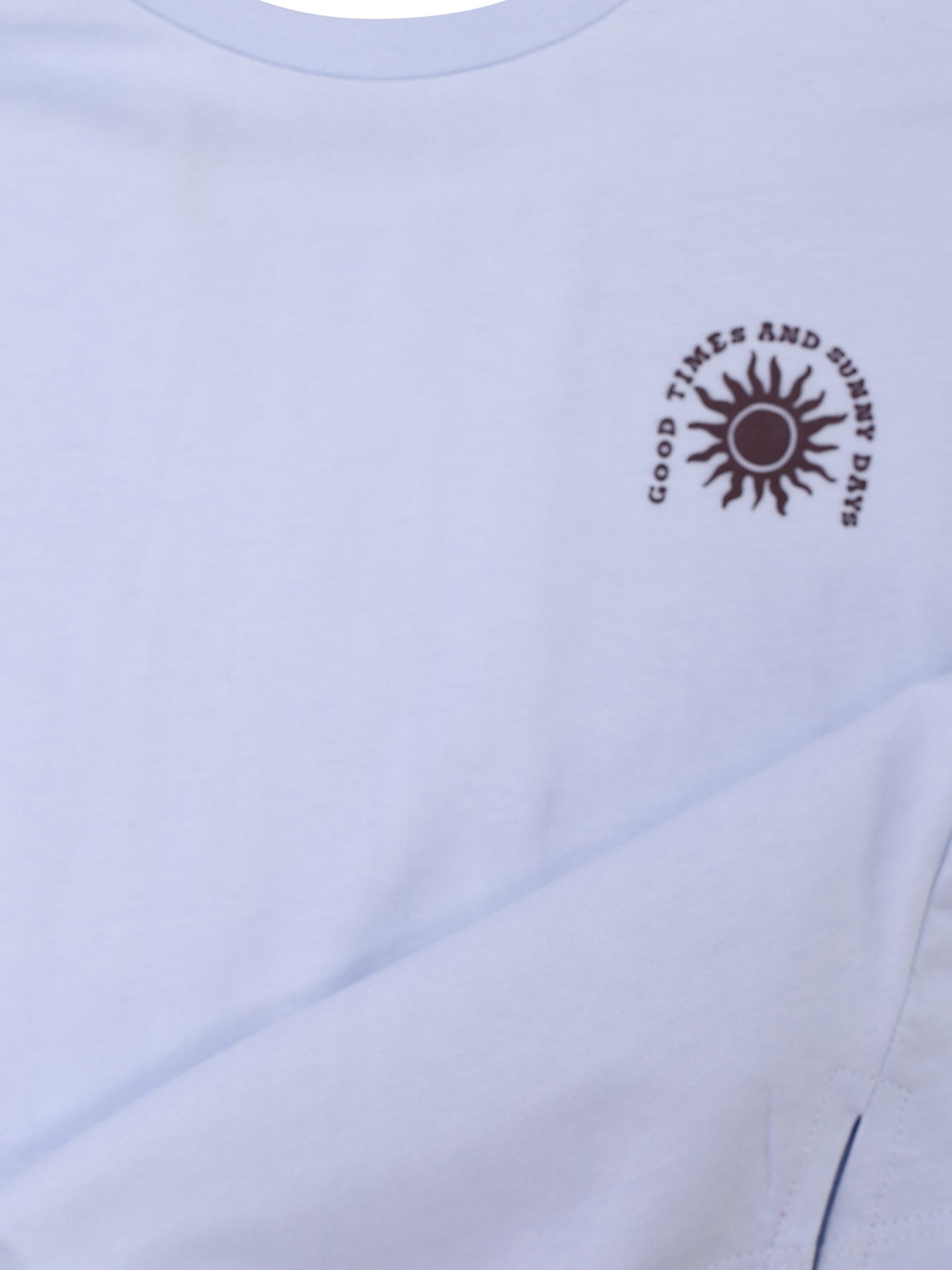 Looxs | Meisjes T-shirt lichtblauw – cropped met zon print