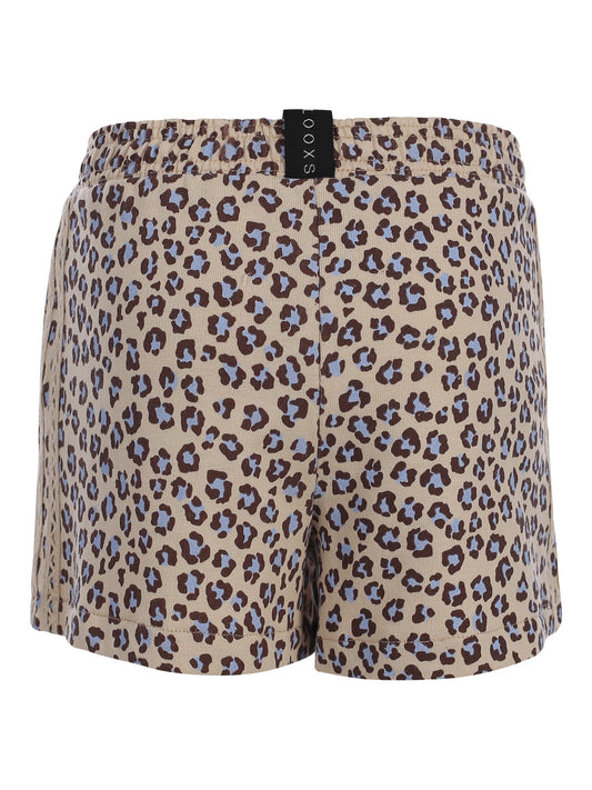 Looxs | Meisjes luipaard short beige – zomerse short met print