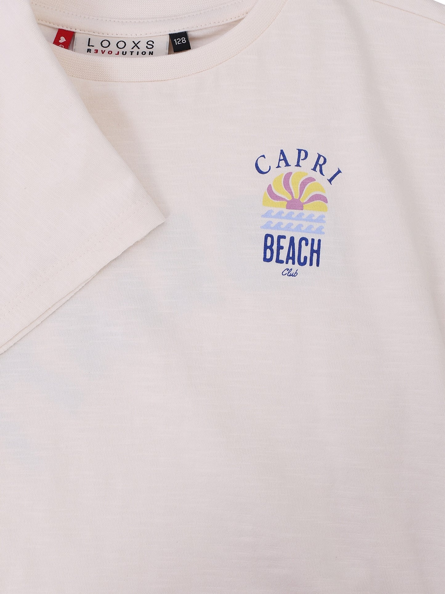 Looxs | Witte meisjes top met Capri Beach print