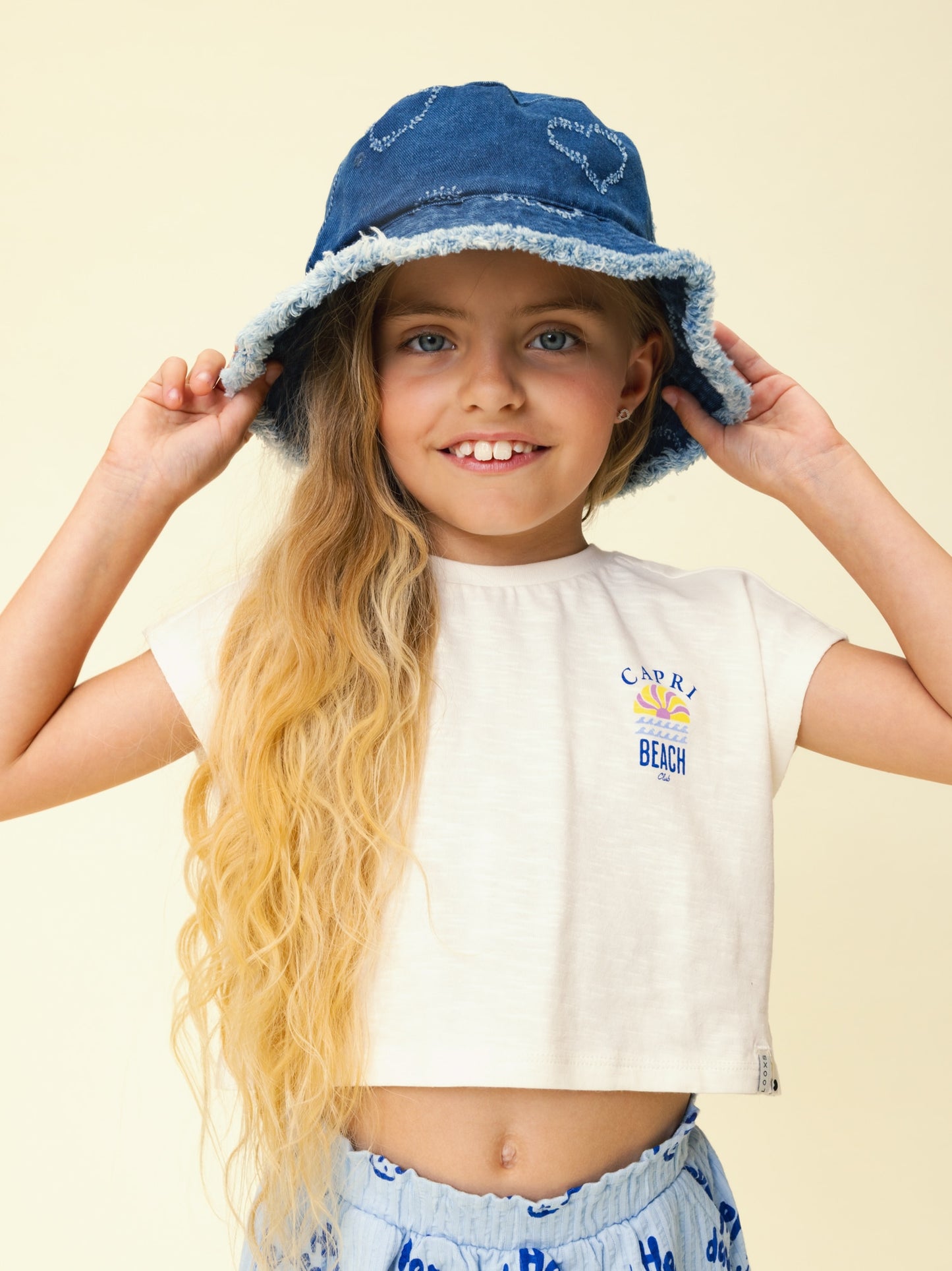 Looxs | Witte meisjes top met Capri Beach print