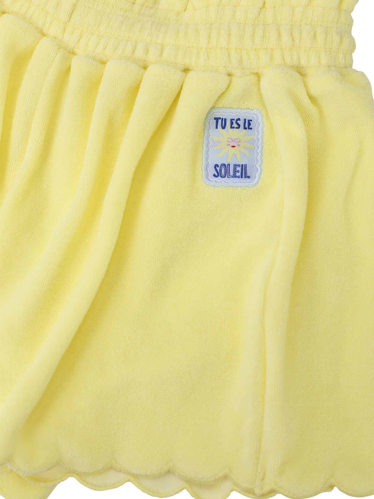 Looxs | Gele badstof meisjes short met elastische taille