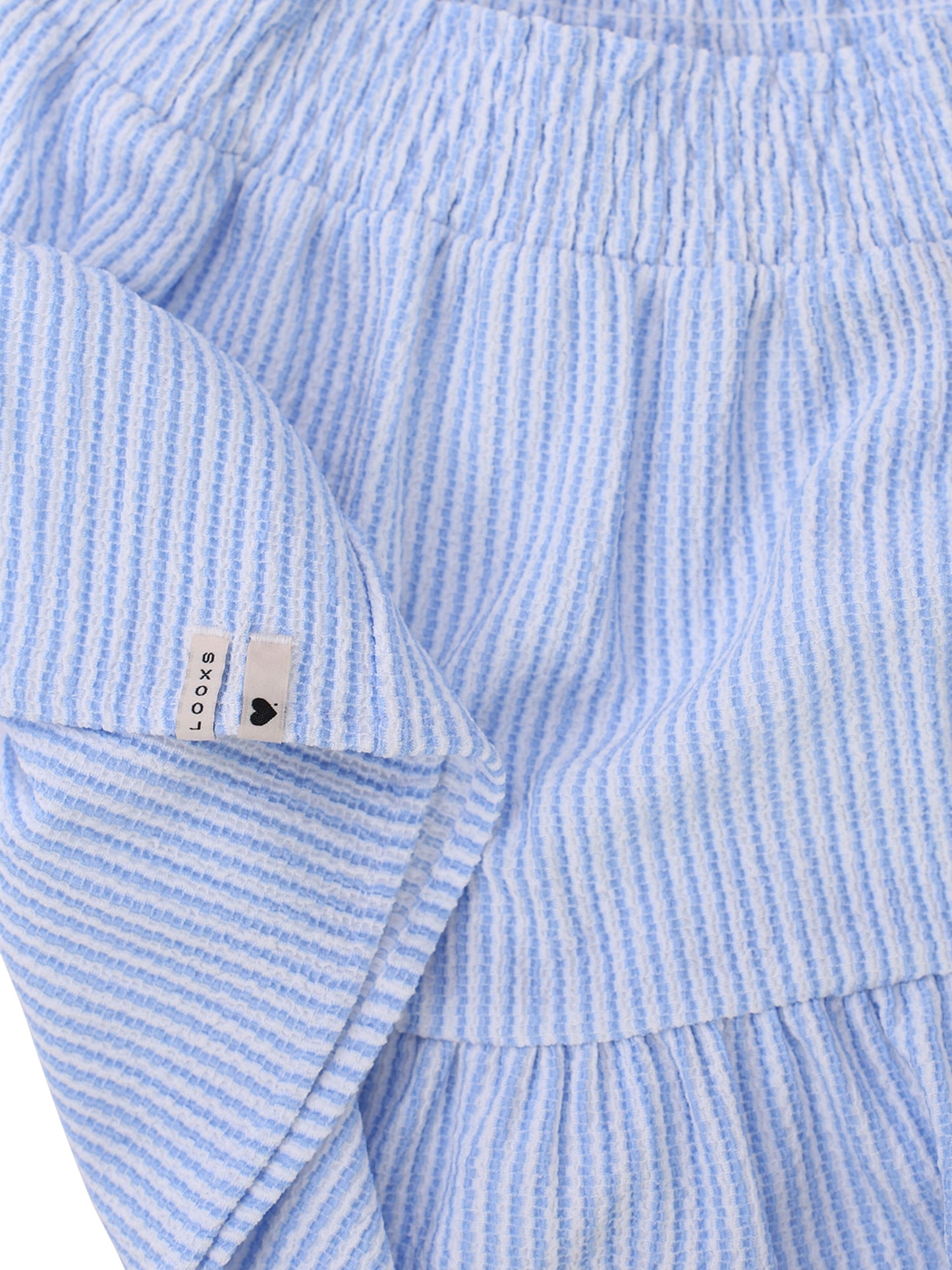 Looxs | Blauwe gestreepte meisjes rok met elastische taille