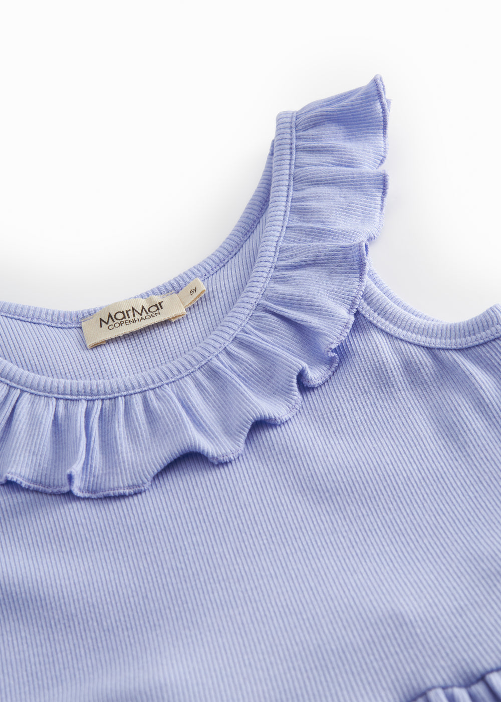 MarMar Copenhagen | lila meisjes jurk – modal rib jurk met ruches