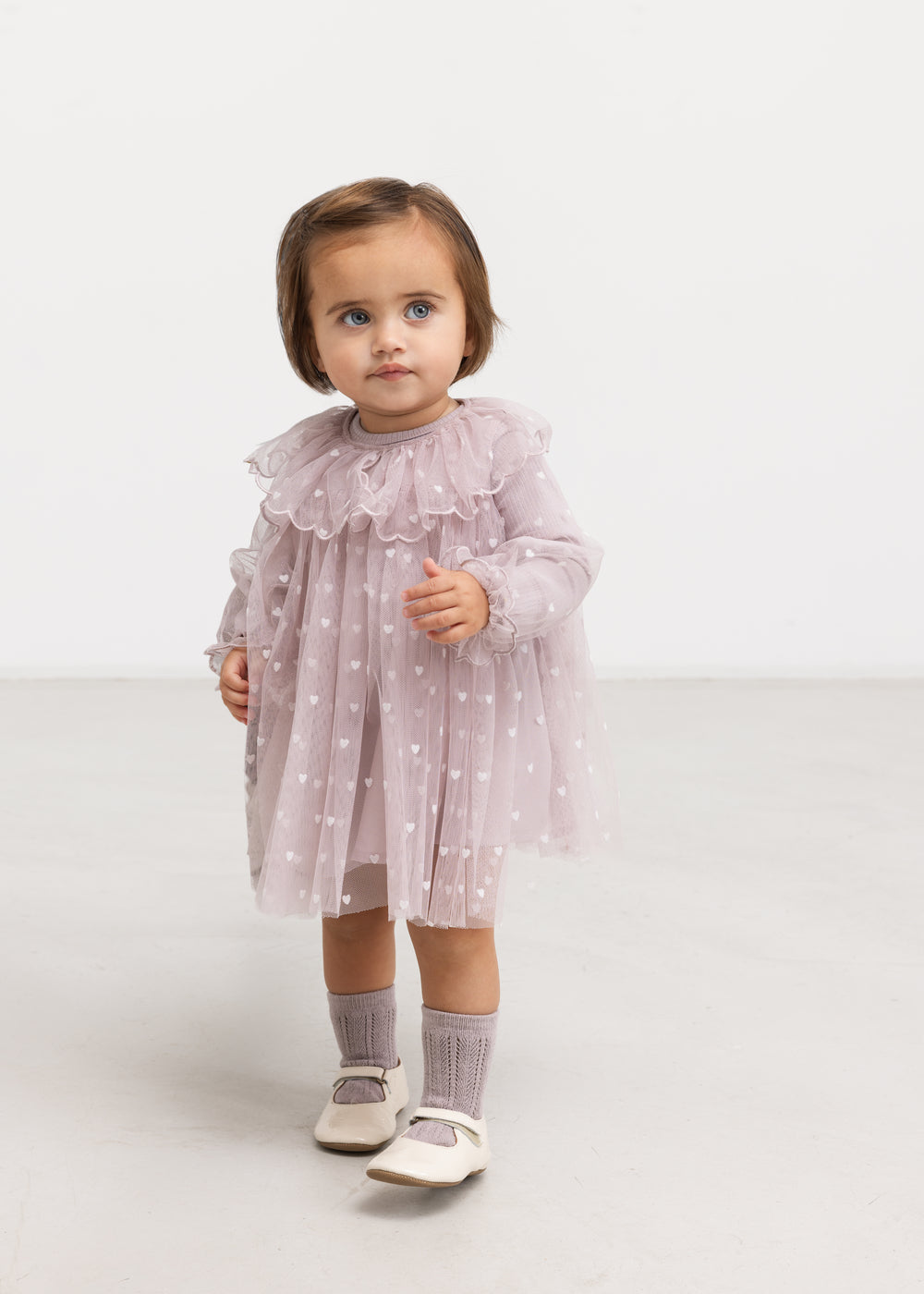 MarMar Copenhagen | Dera B ballerina jurk Cloud Gray Hearts