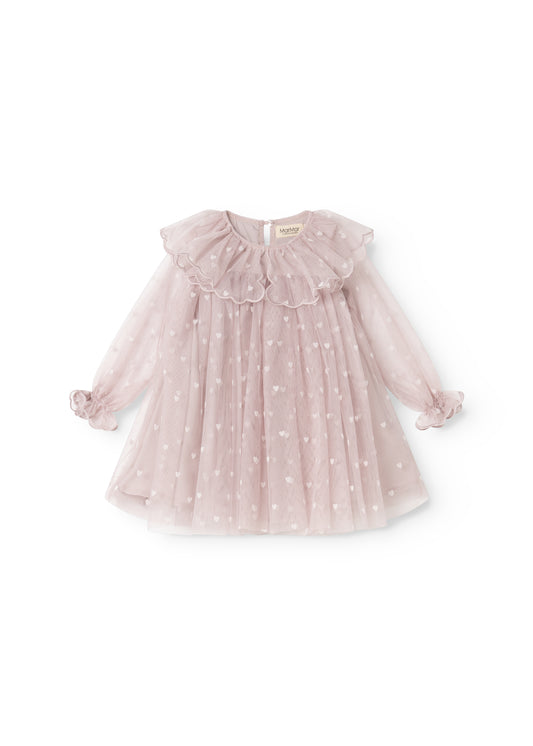MarMar Copenhagen | Dera B ballerina jurk Cloud Gray Hearts