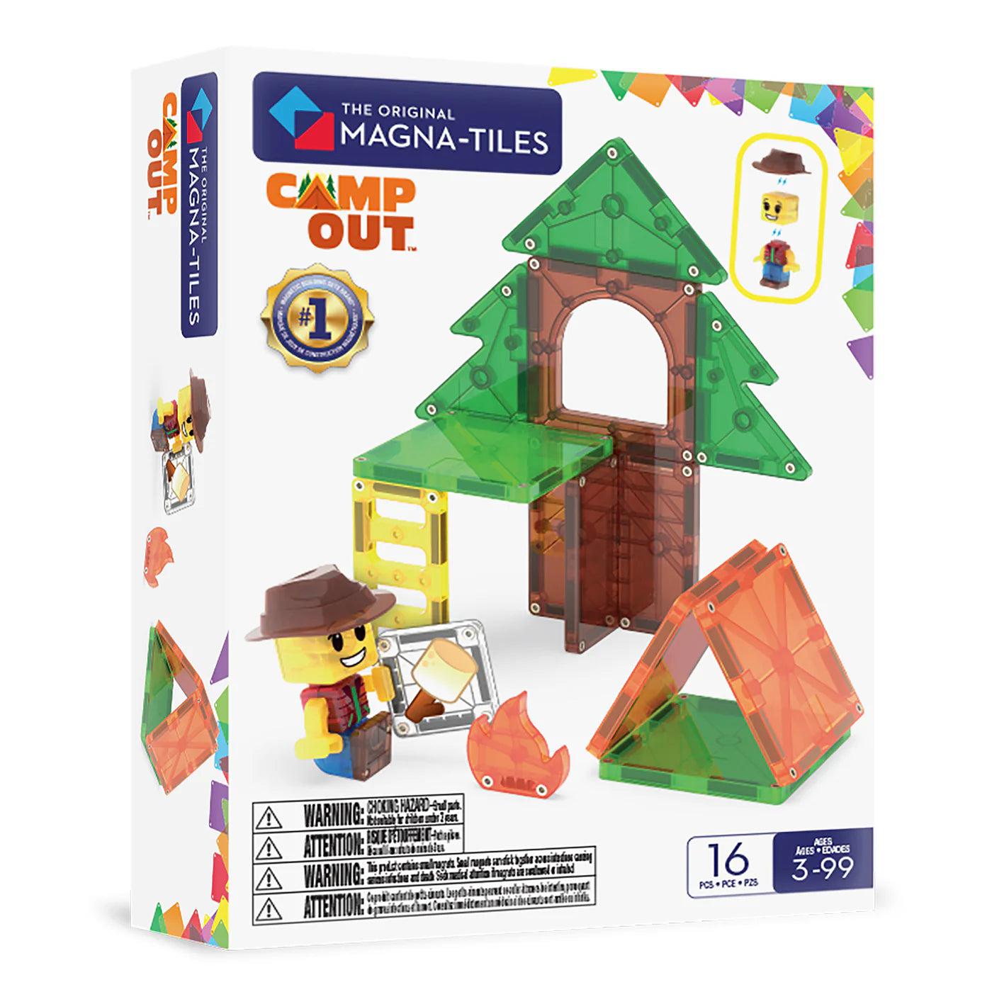 Magna-Tiles | Camp Out – 16 Delige Magnetische Bouwset voor Kampeeravonturen