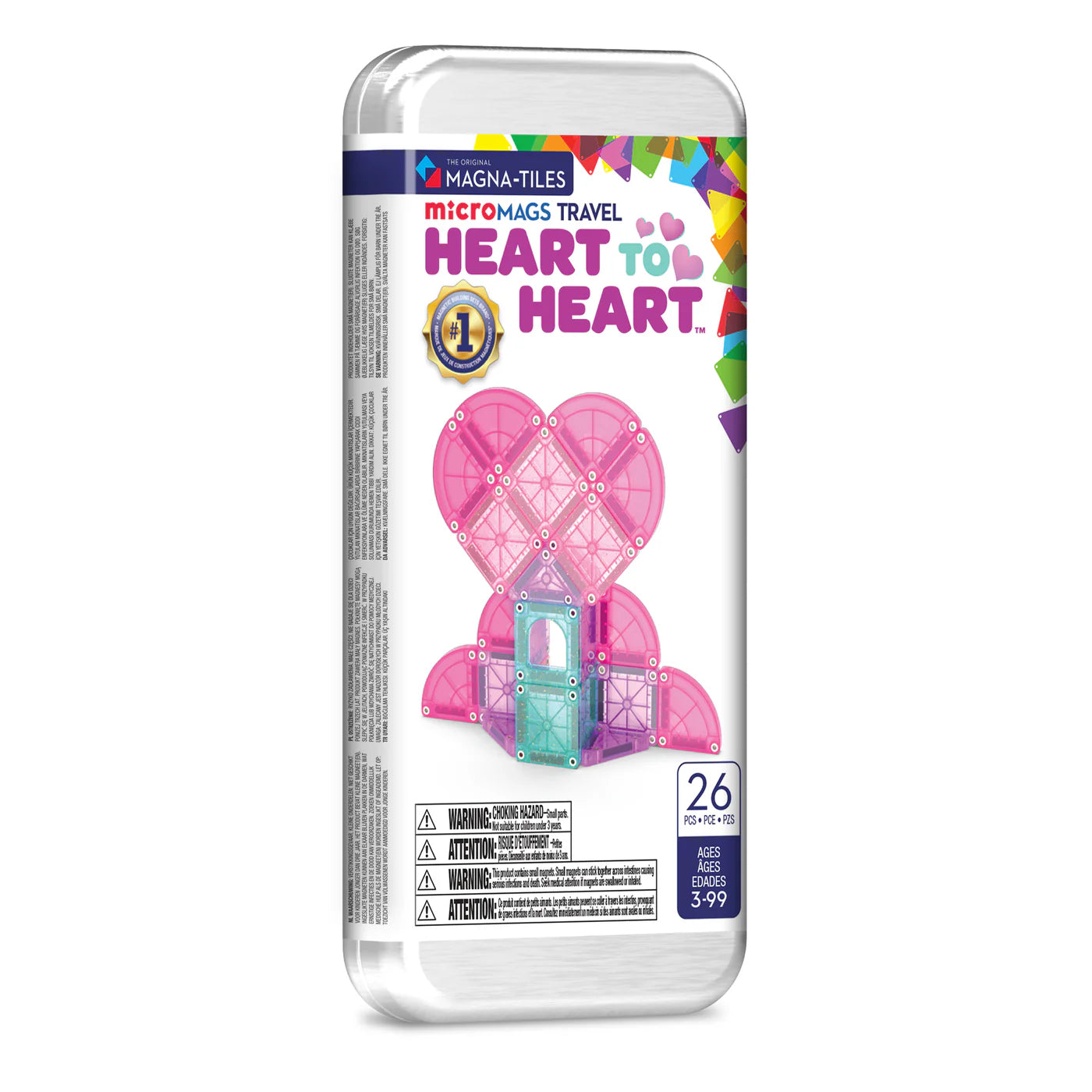 Magna-Tiles | Travelset Heart to Heart 26-delig – magnetische reisset voor onderweg