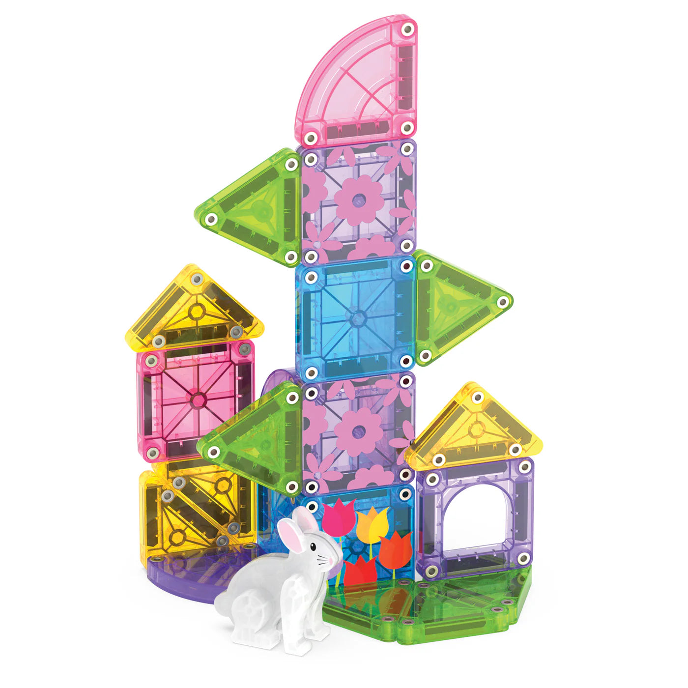 Magna-Tiles | microMAGS Lente set 24-delig – magnetische bouwset met konijn