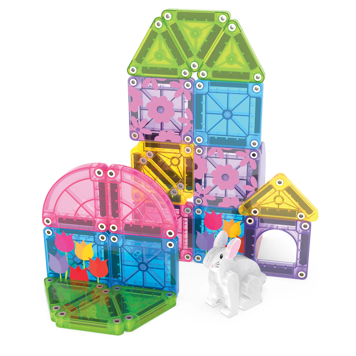 Magna-Tiles | microMAGS Lente set 24-delig – magnetische bouwset met konijn